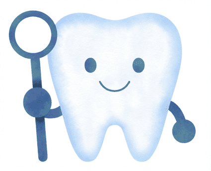 dibujo de diente con espejo dental